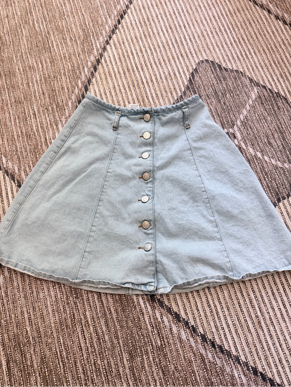 BeBop Light Blue Denim Button-Front Skater Skirt